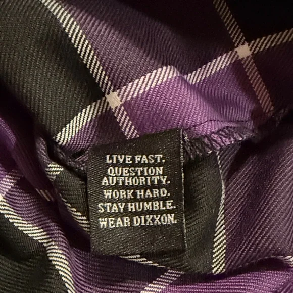 Dixxon The Crown Flannel Ladies Size Small Purple Plaid - Picture 4 of 7